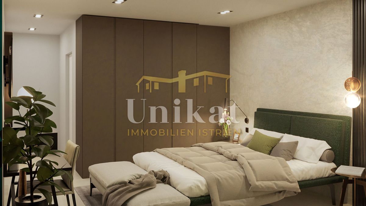 Novogradnja - dvojna hiša s bazenom 7 km od morja